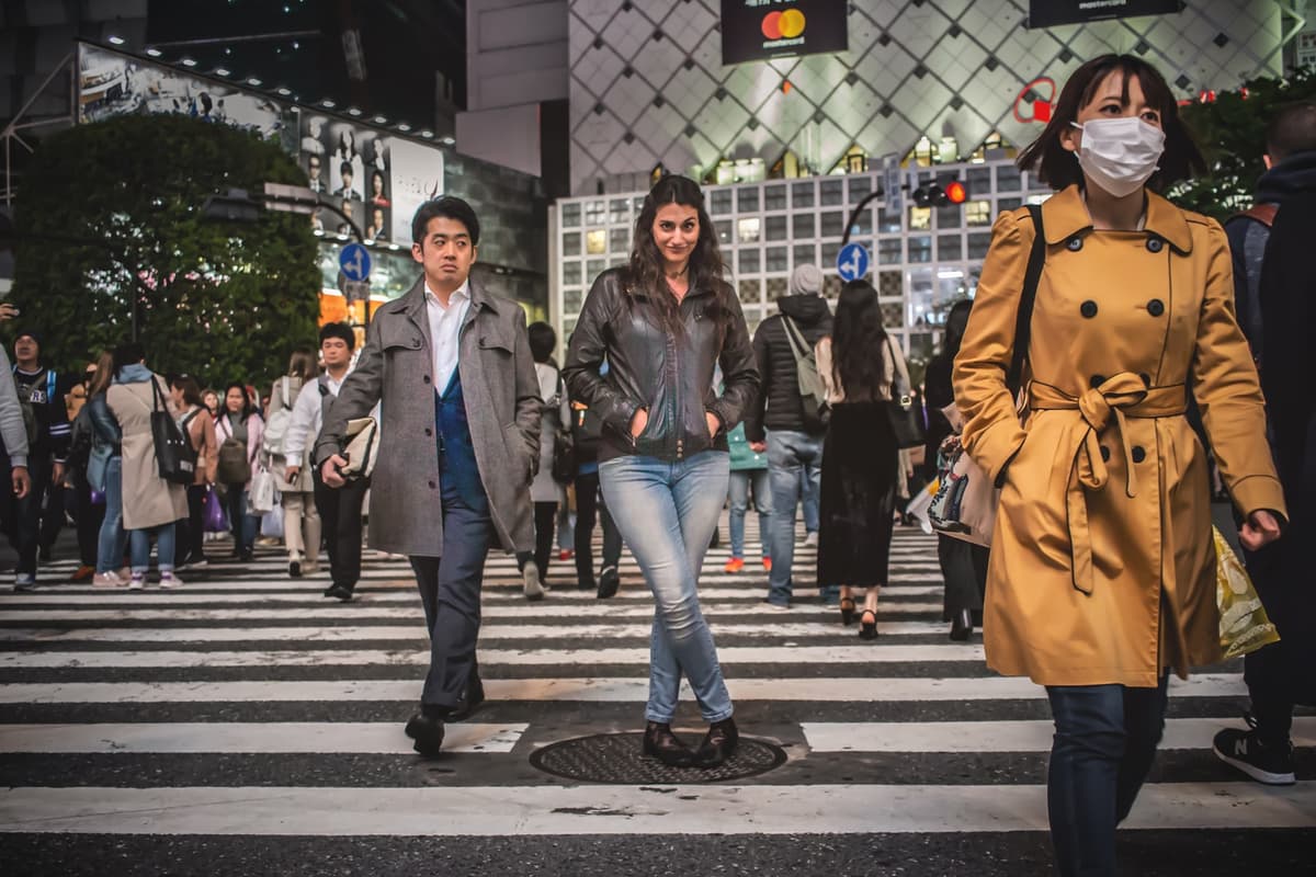 People wearing face masks in public.