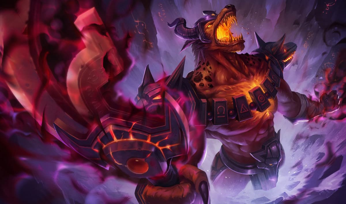 Infernal Nasus splash art for League of Legends