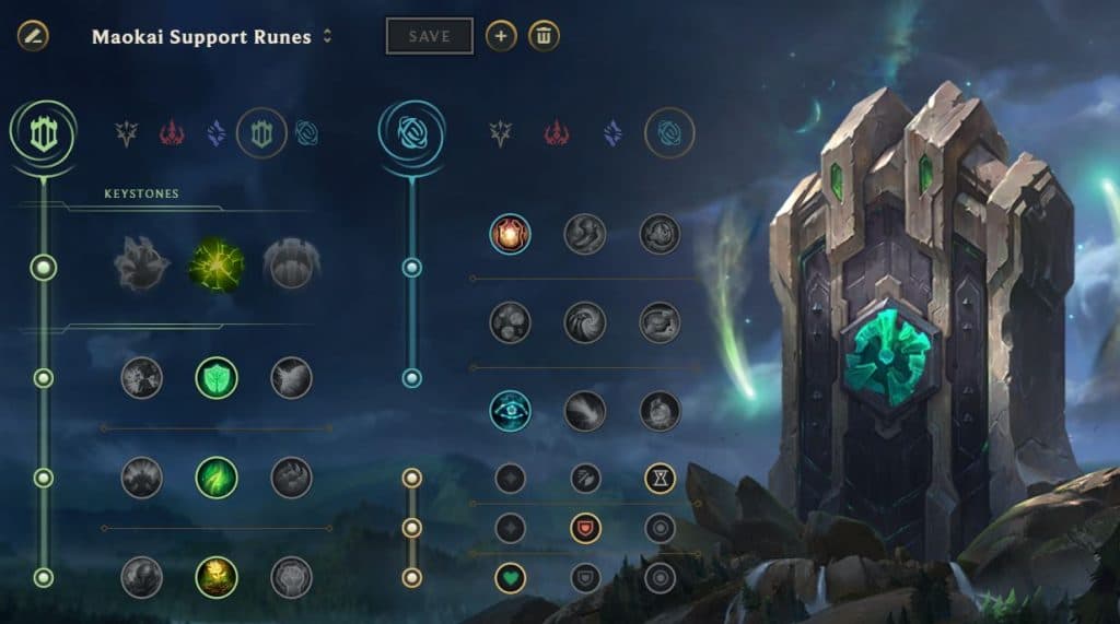 Maokai Support runes in League Season 11