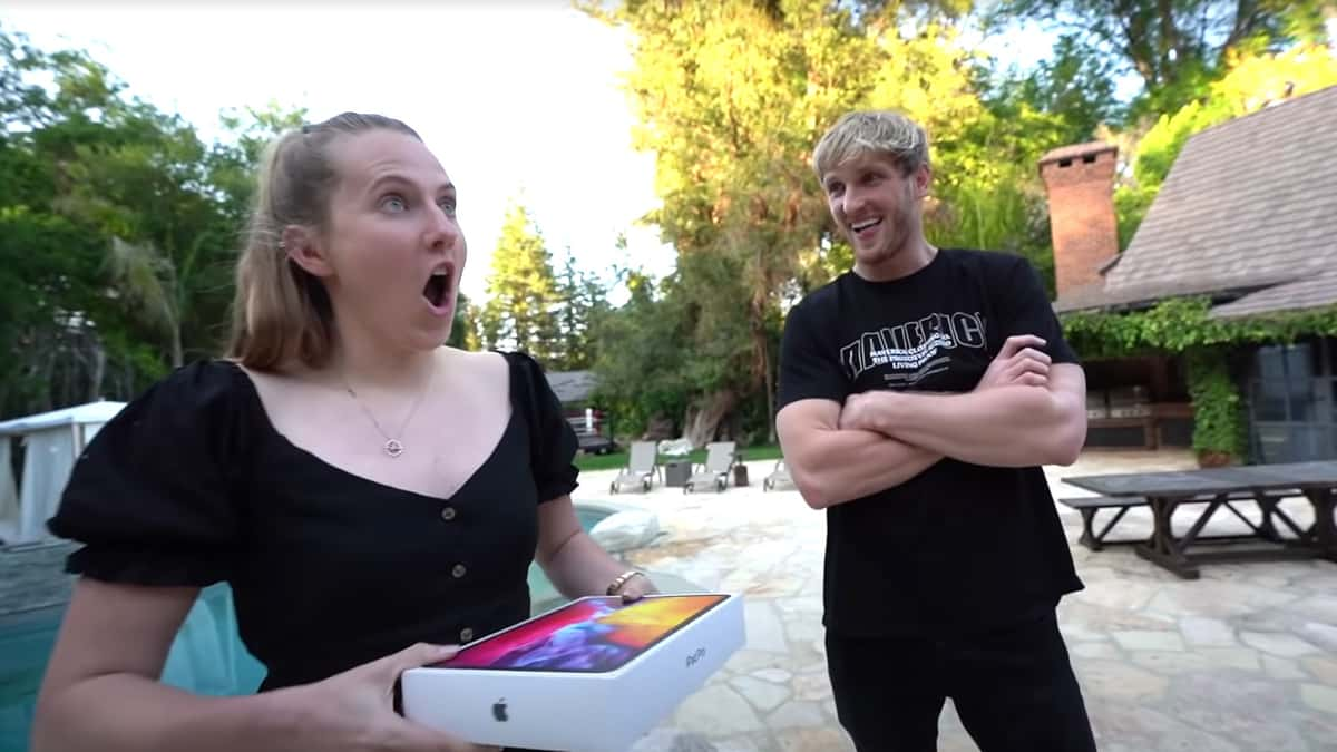 Logan Paul surprising assistant with car.