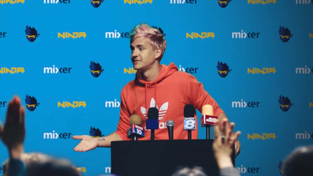 Ninja during Mixer press conference.