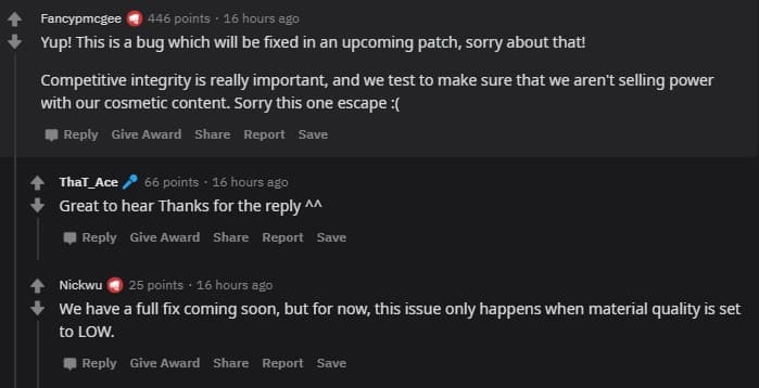 Riot developers responding on Reddit.