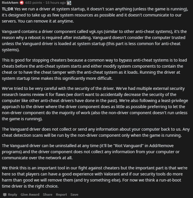 Riot's Arkem responding on Reddit.