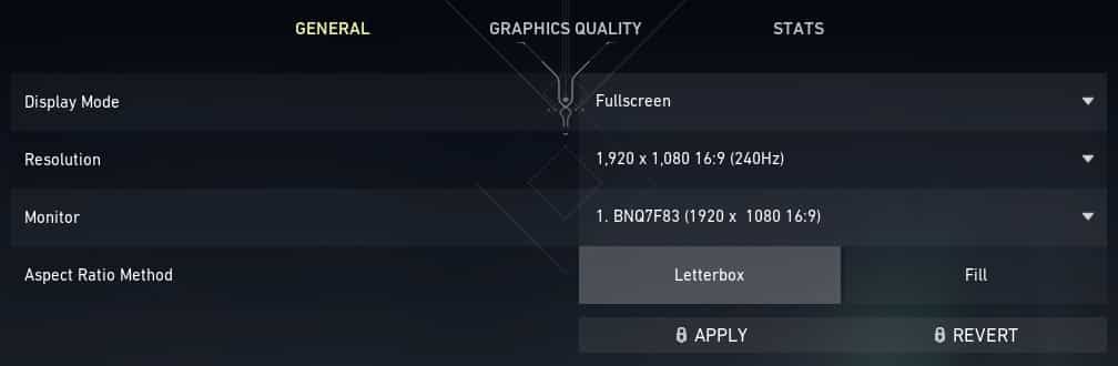 Valorant general video settings