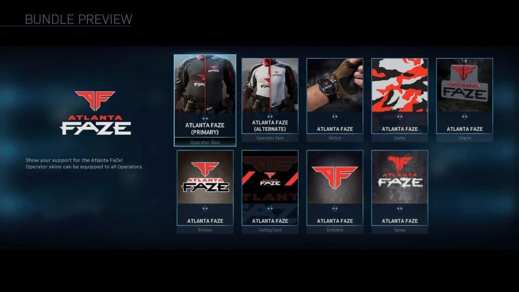 ATL Faze team bundle in Modern Warfare.