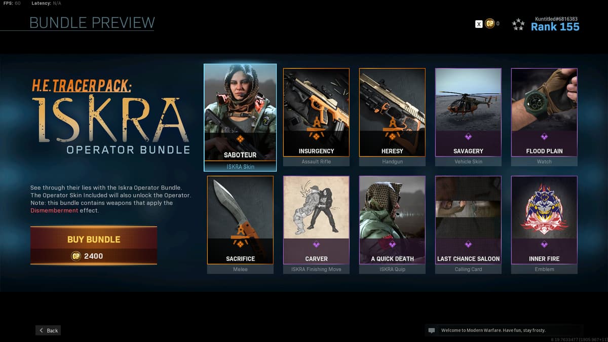 Iskra Operator bundle in Modern Warfare.