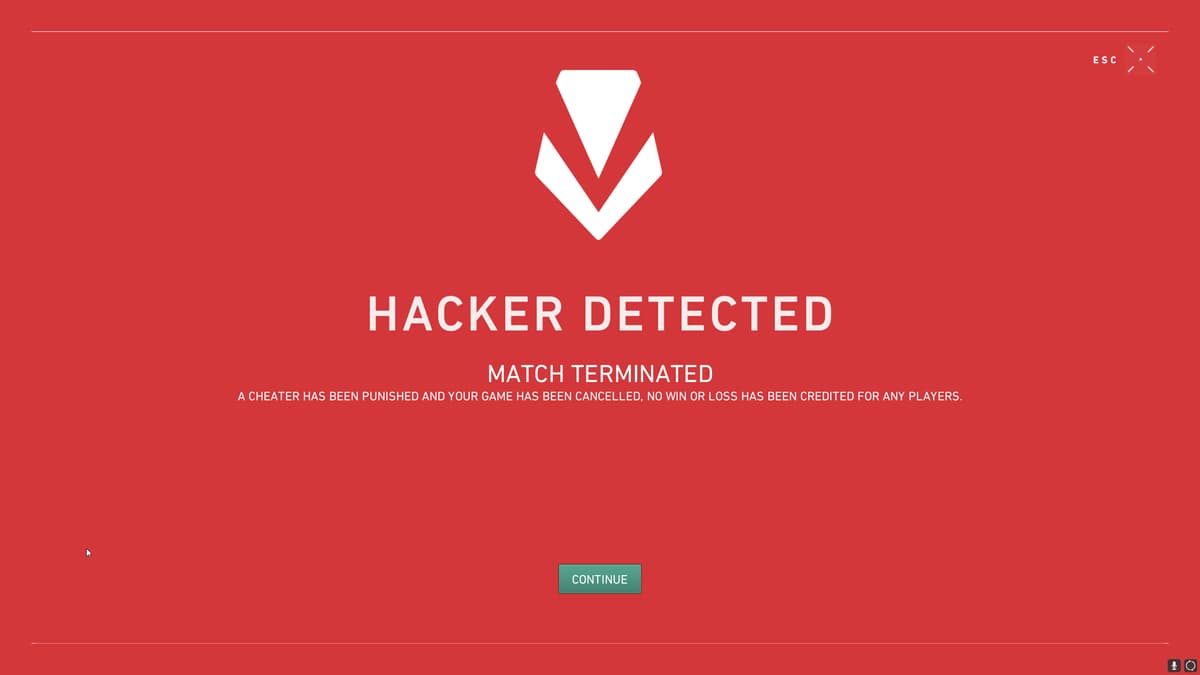 Valorant match cancelled due to cheaters