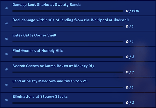 Week challenges fornite season 3