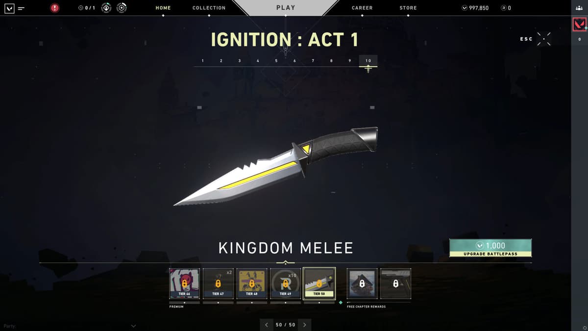 Kingdom Melee knife in Valorant.