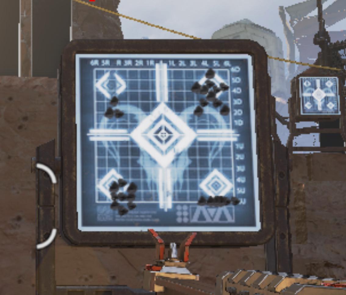 Shotgun spreads when on target in Apex Legends firing range