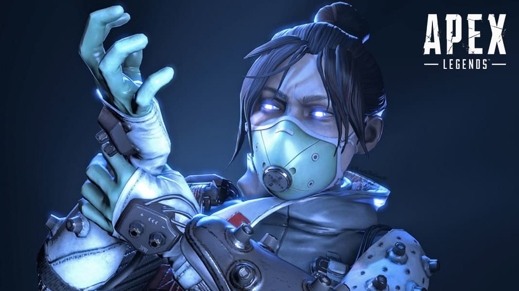 Wraith putting on a glove in Apex Legends