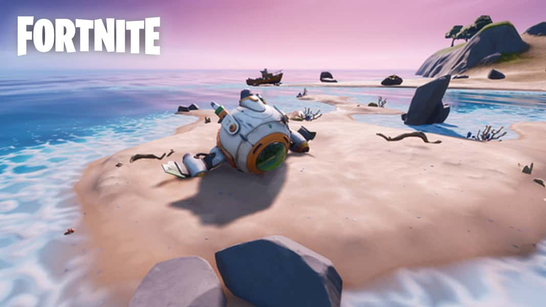 Crashed spaceship in Fortnite