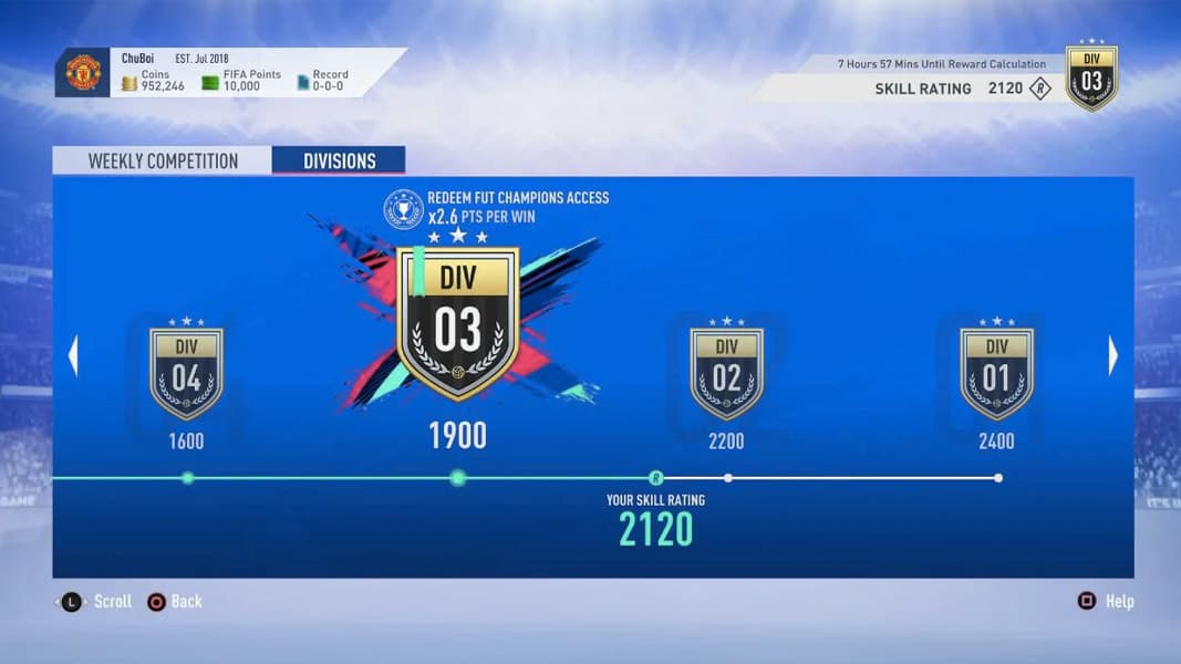 fut division rivals menu