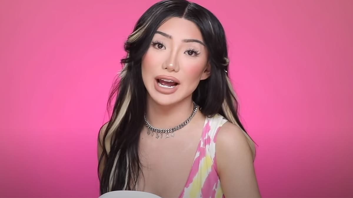 Nikita Dragun speaks to the camera during a video.