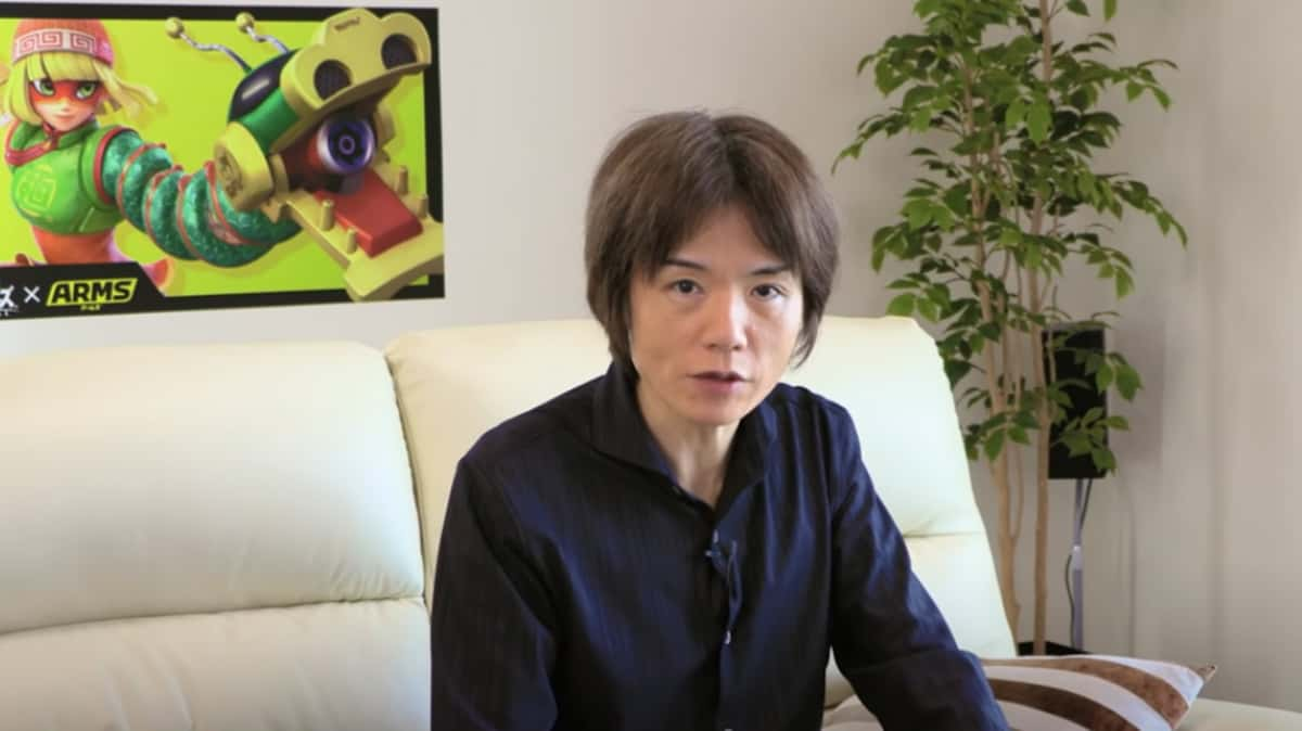 Smash Ultimate creator Sakurai sits at home