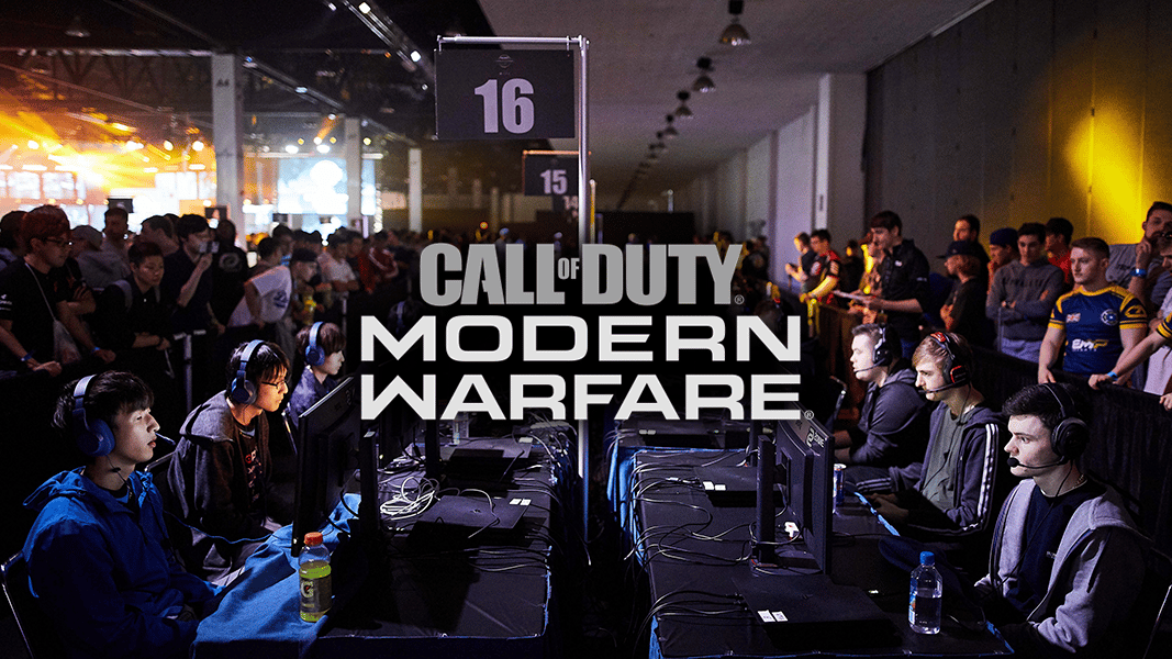 Modern warfare logo with call of duty Lan event