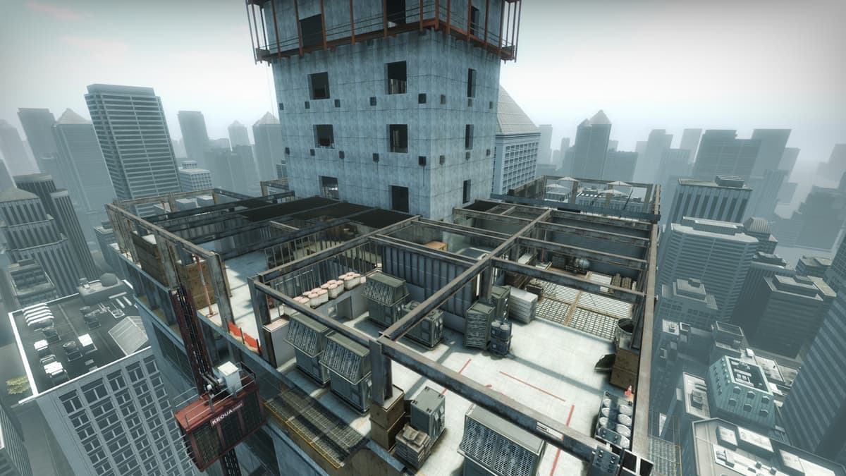 aerial view of the csgo map Vertigo