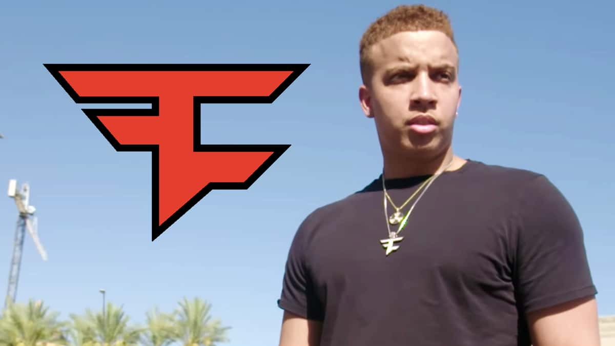 Swagg and FaZe logo outside