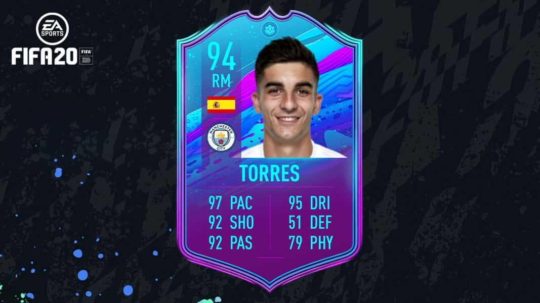 Ferran Torres' 94 FIFA 20 card