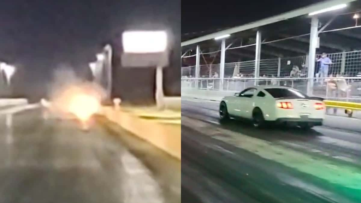 Twitch stream drag race car crashes