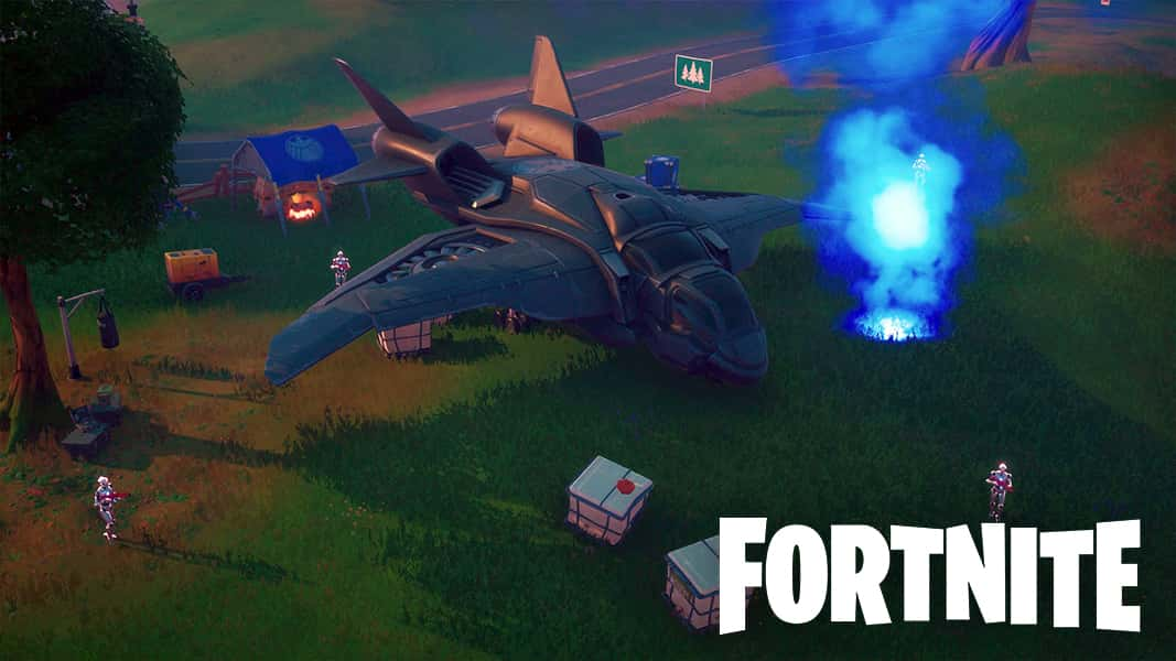 Fortnite bots guarding the quinjet