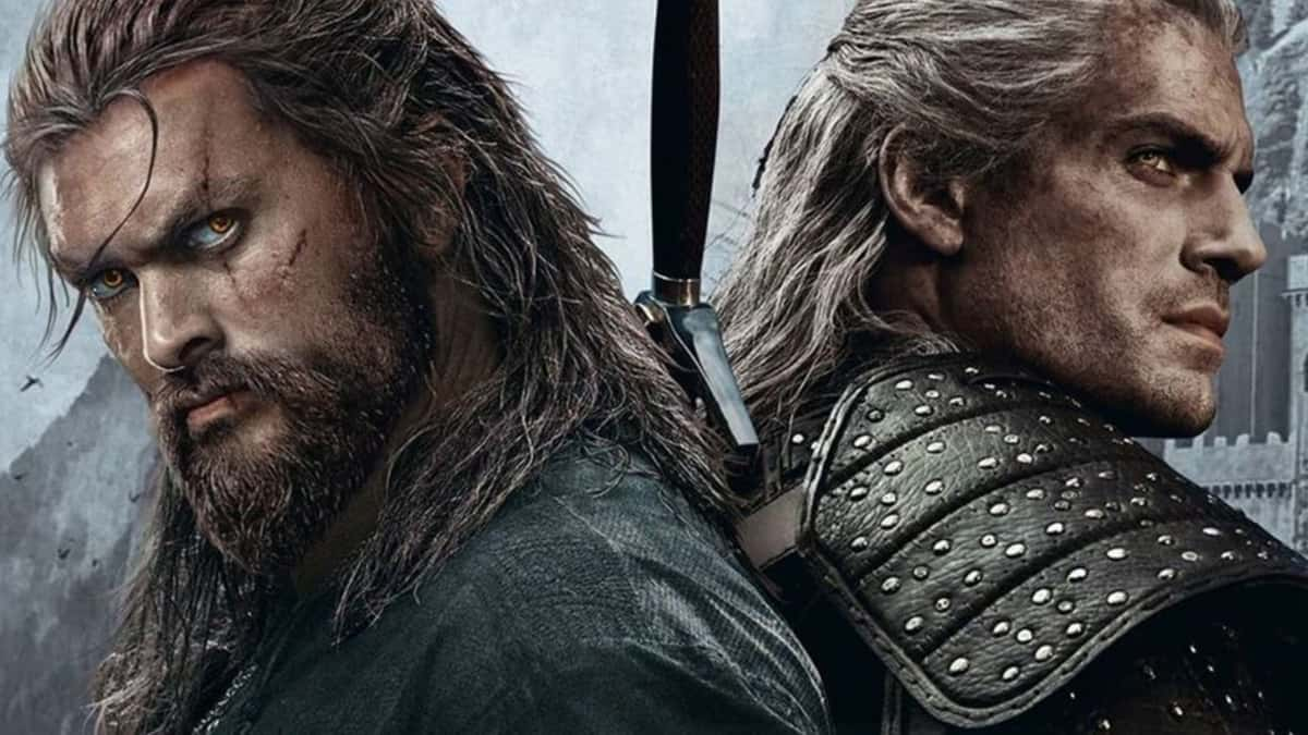 Jason Momoa and Henry Cavil pose in Netflix promo image