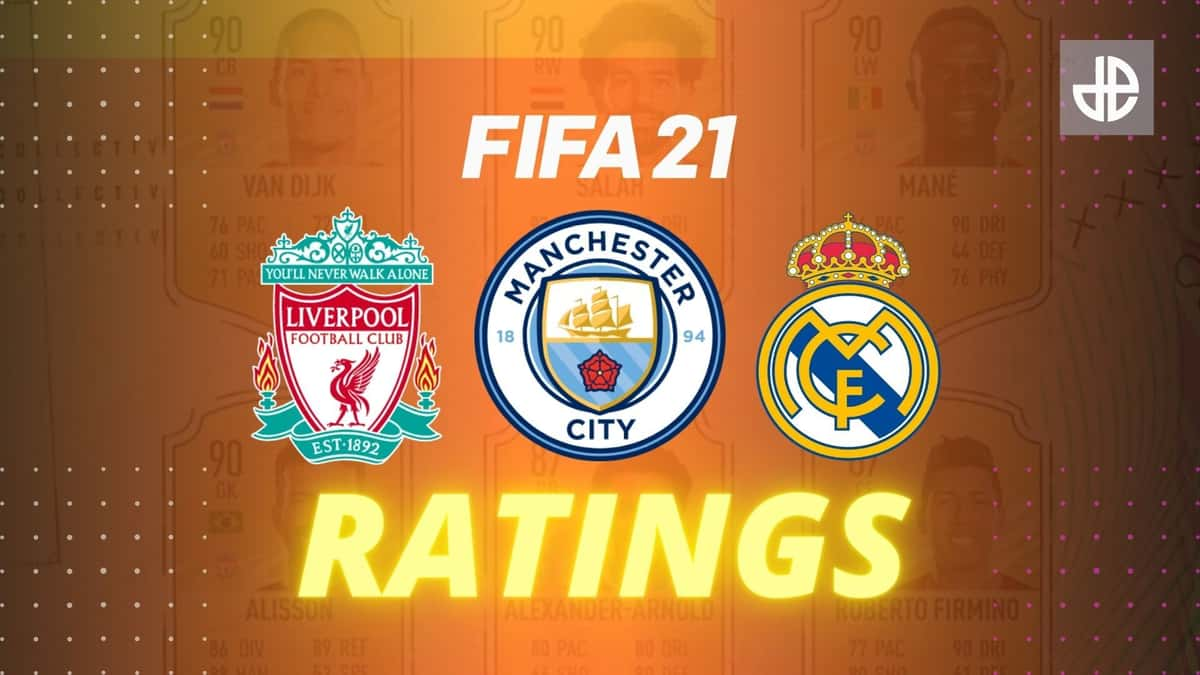 FIFA 21 ratings for Liverpool, Manchester City, and Real Madrid