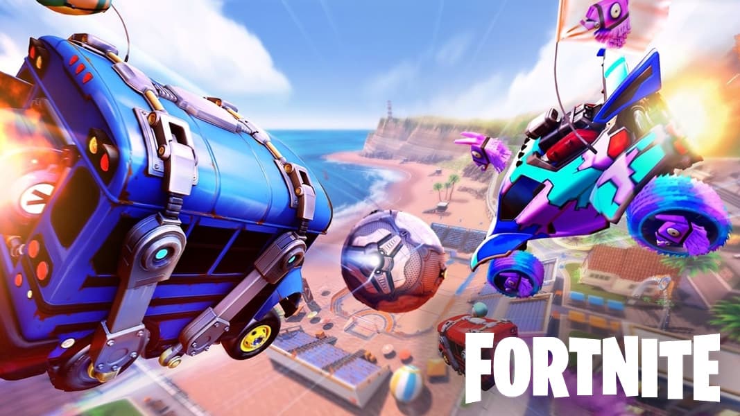 Fortnite x rocket league poster