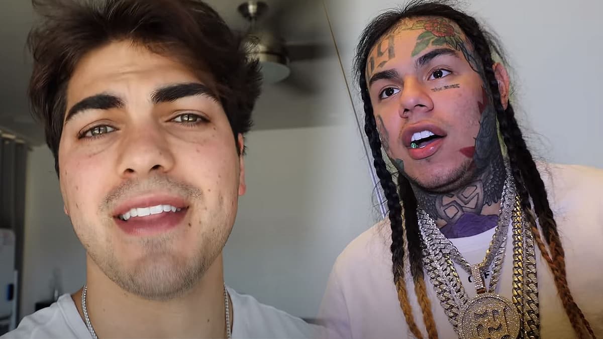 Thomas Petrou and Tekashi 6ix9ine stand side-by-side.