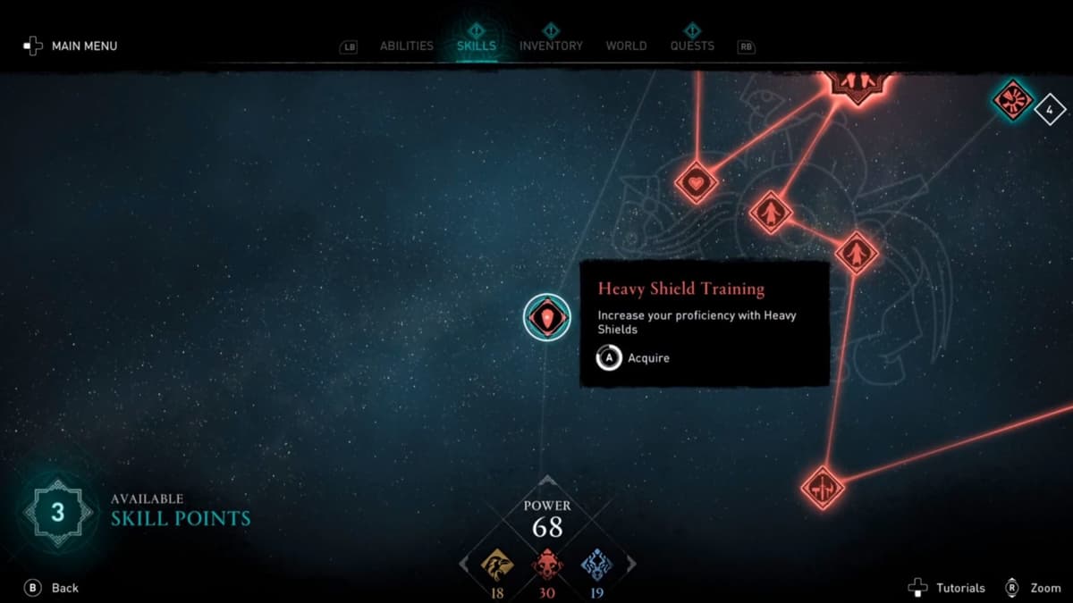 The Bear skill tree in Assassin's Creed Valhalla