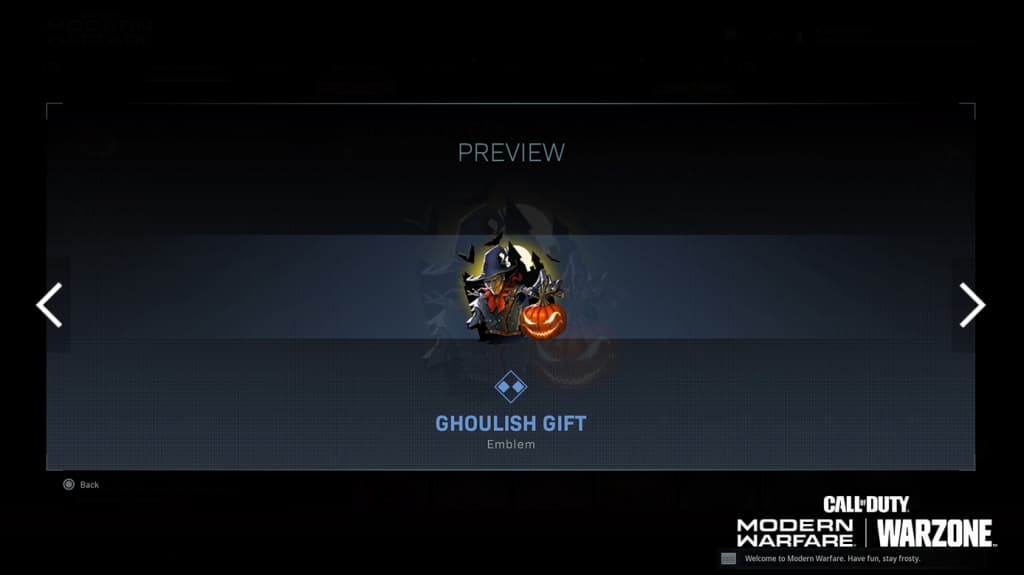 Warzone Trick or Treat reward