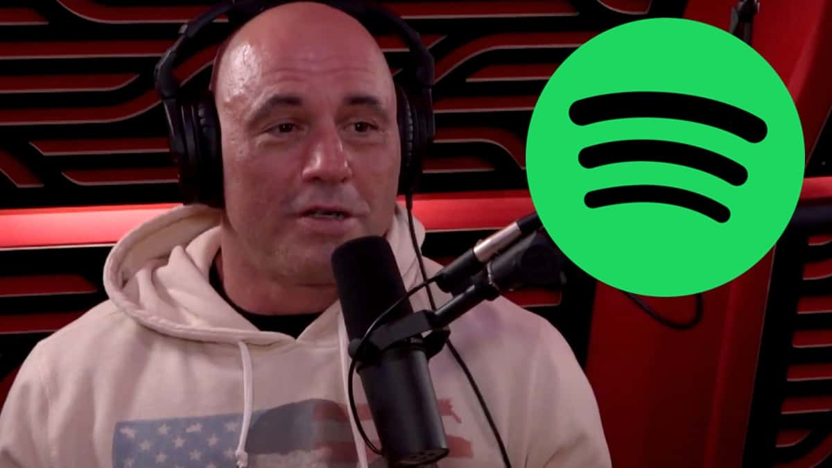 Joe Rogan next to the spotify logo