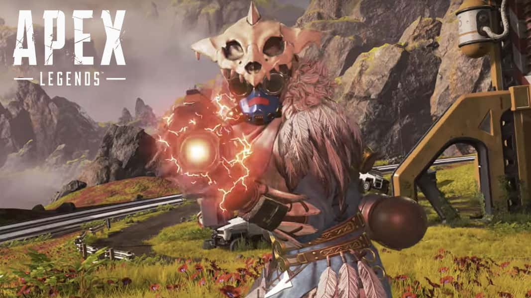 Bloodhound shooting a charge rifle in apex legends