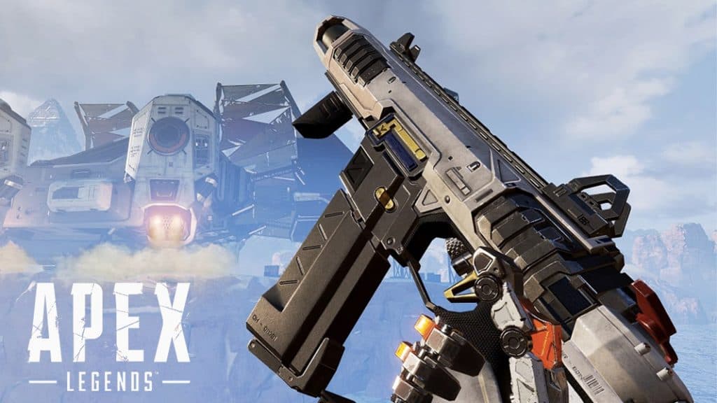 R-99 being pointed to the sky in Apex Legends