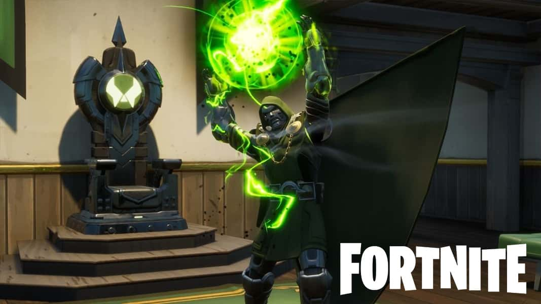 Dr Doom holding mystical bomb in fortnite