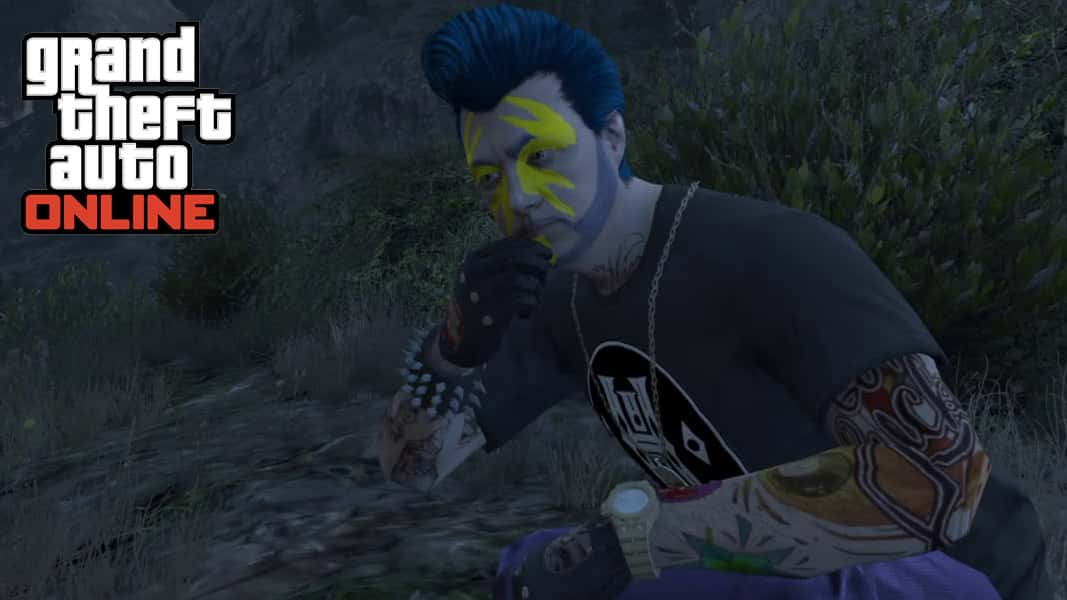 GTA V character eating a Peyote Plant