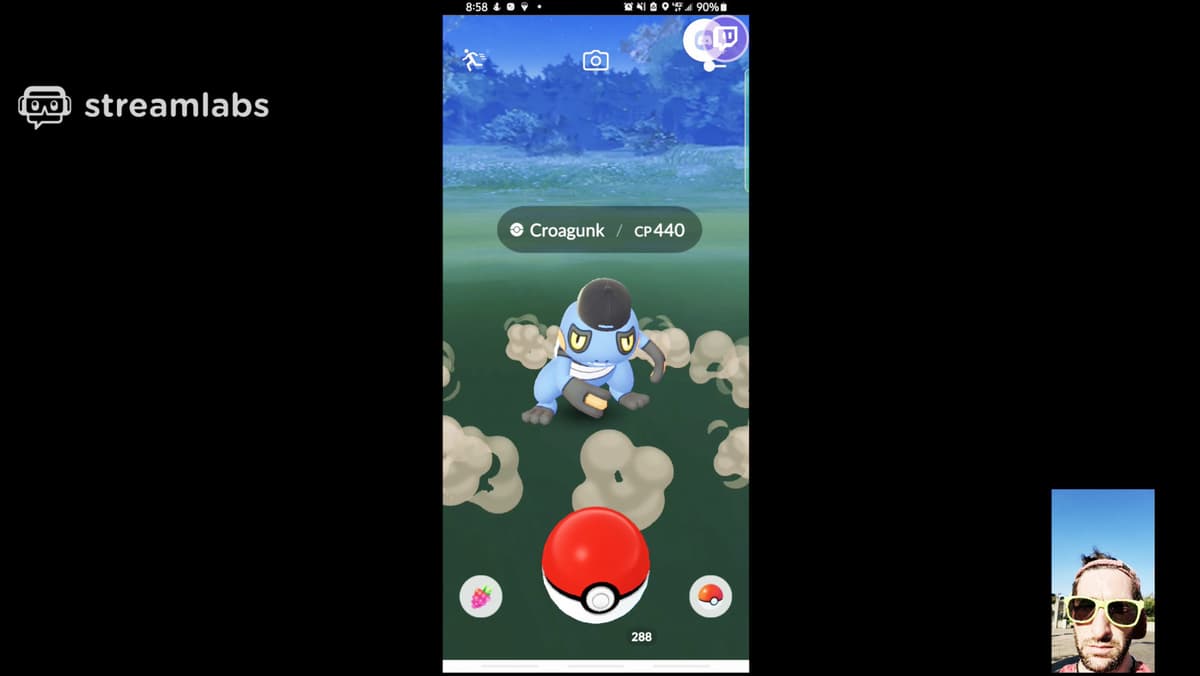 pokemon go player catching croagunk