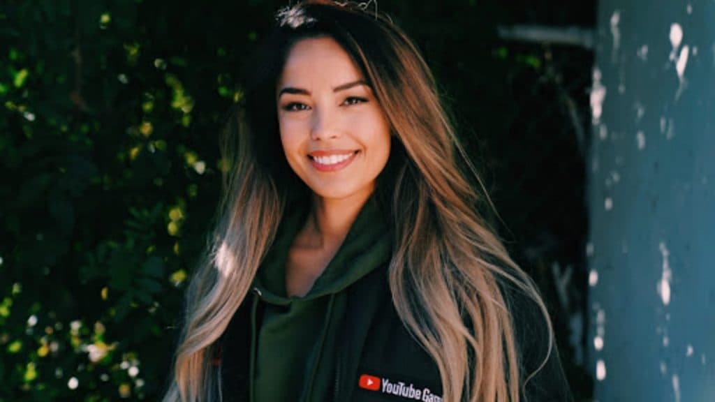 Valkyrae in YouTube Gaming jacket