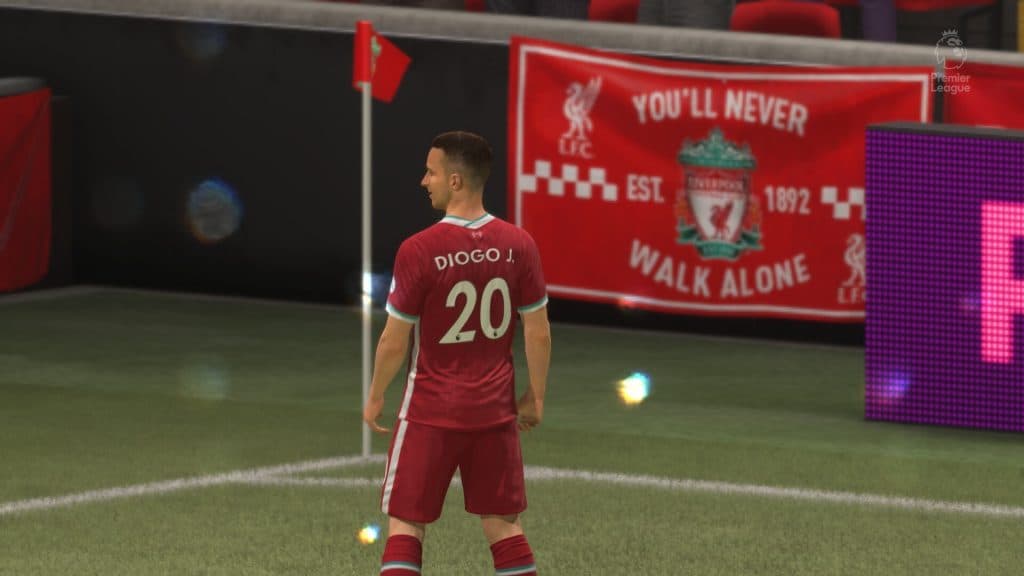 Diogo Jota celebrates in FIFA 21 Ultimate Team.