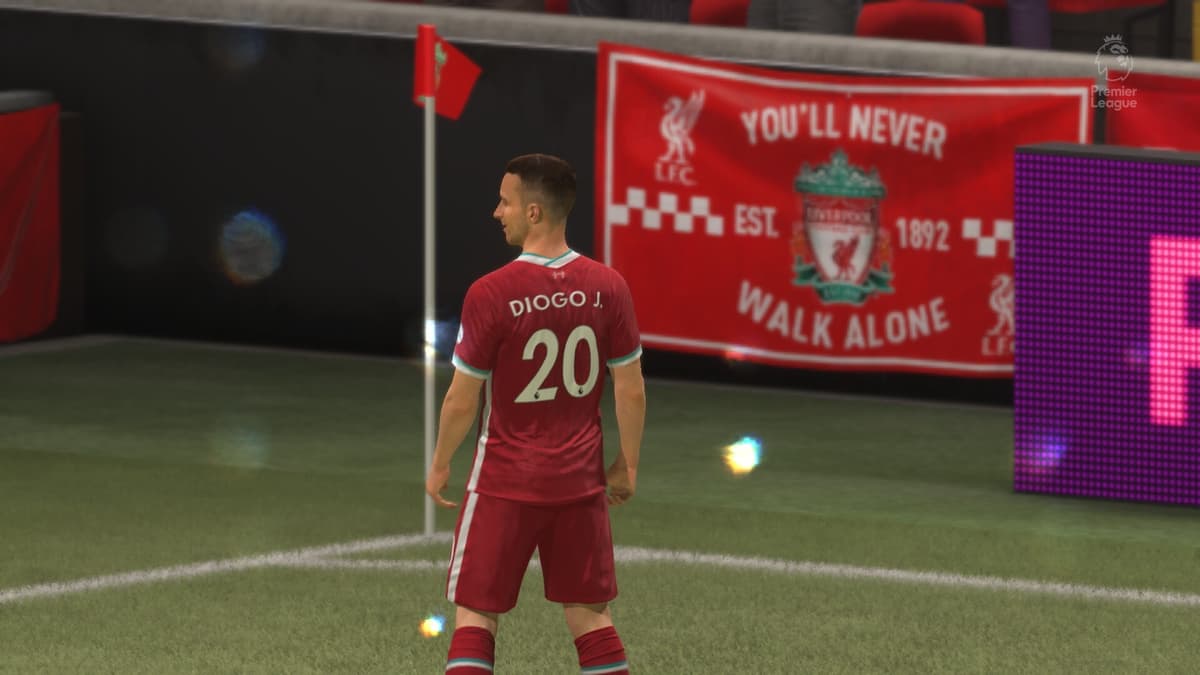 Diogo Jota celebrates in FIFA 21 Ultimate Team.