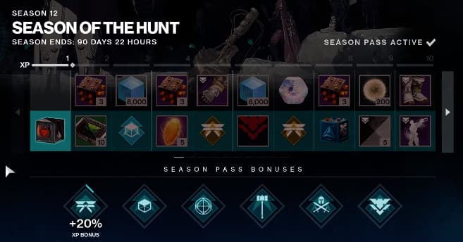 Destiny 2 Season of the Hunt Season Pass