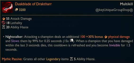 Duskblade of Draktharr in League of Legends Season 11