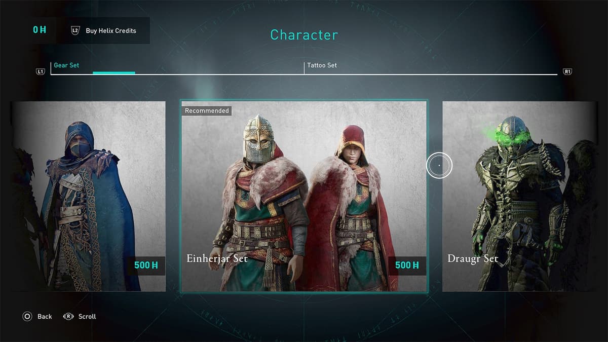 Einherjar Set displayed in the Valhalla store