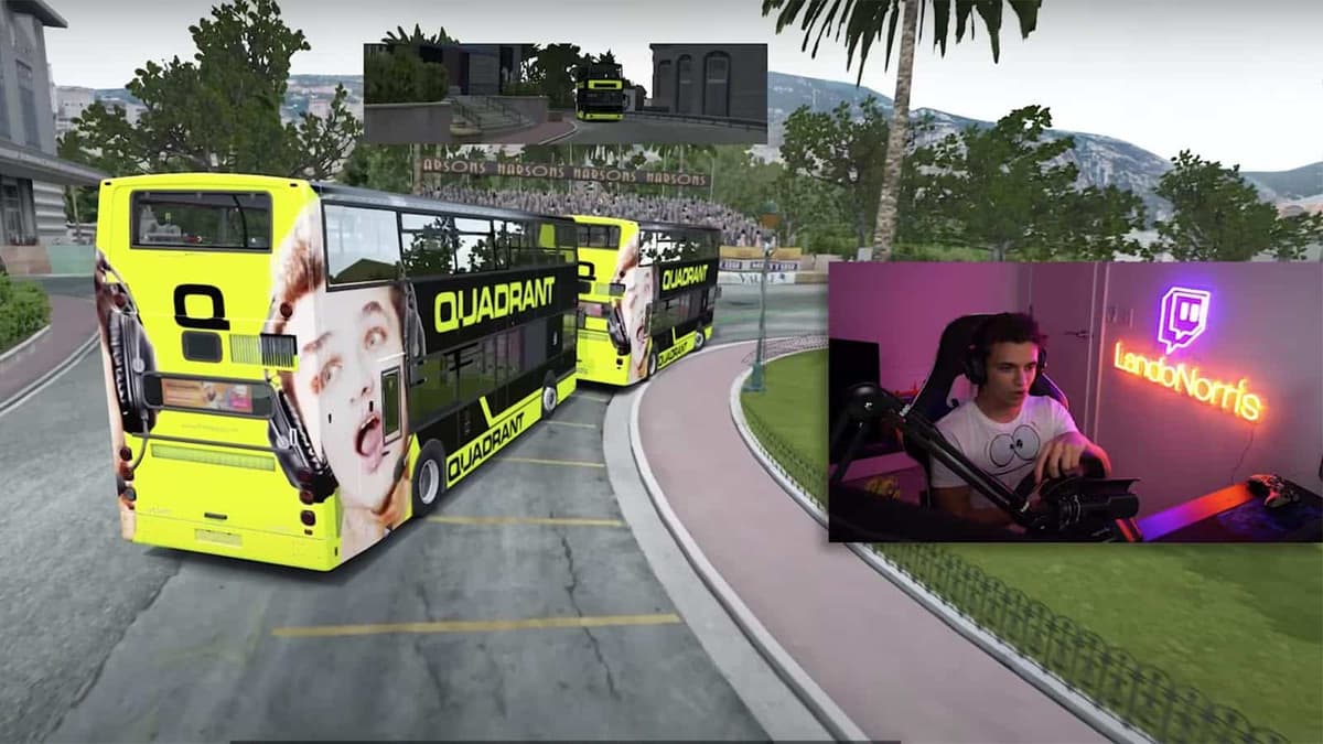 Lando Norris bus racing team quadrant