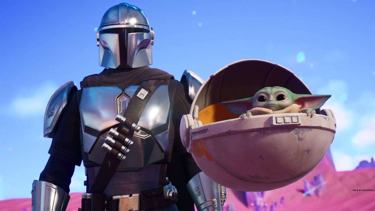 Mandalorian and Baby Yoda in Fortnite