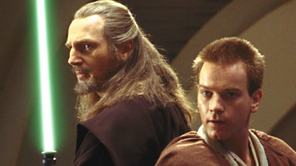 Qui Gon Jinn and Obi Wan in A Phantom Menace