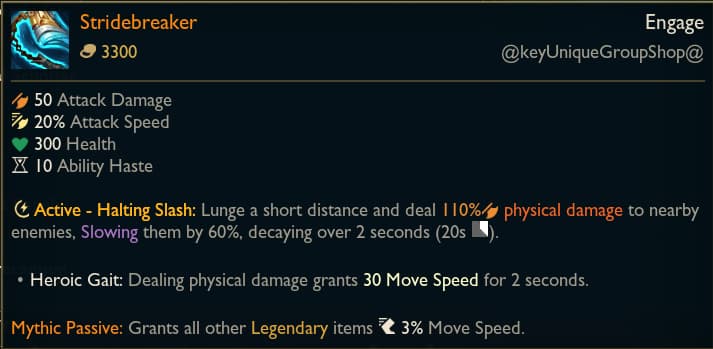 Stridebreaker in League of Legends Season 11