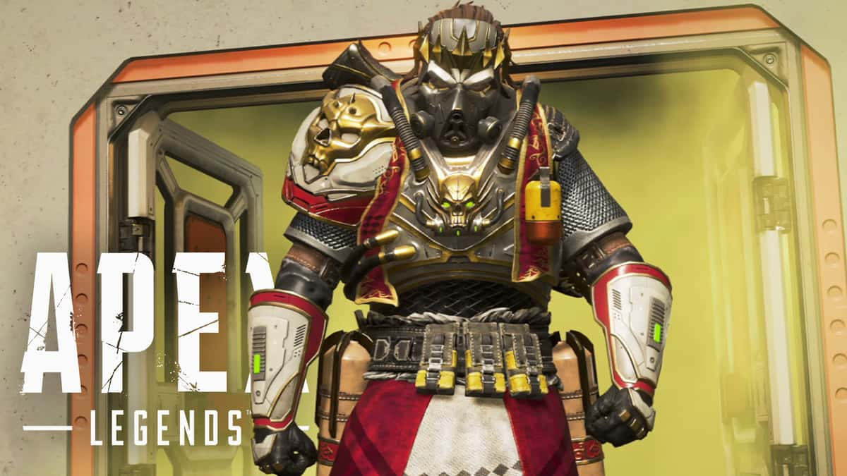 Caustic walks through gas wearing his Apex Legends Season 2 battle pass skin.