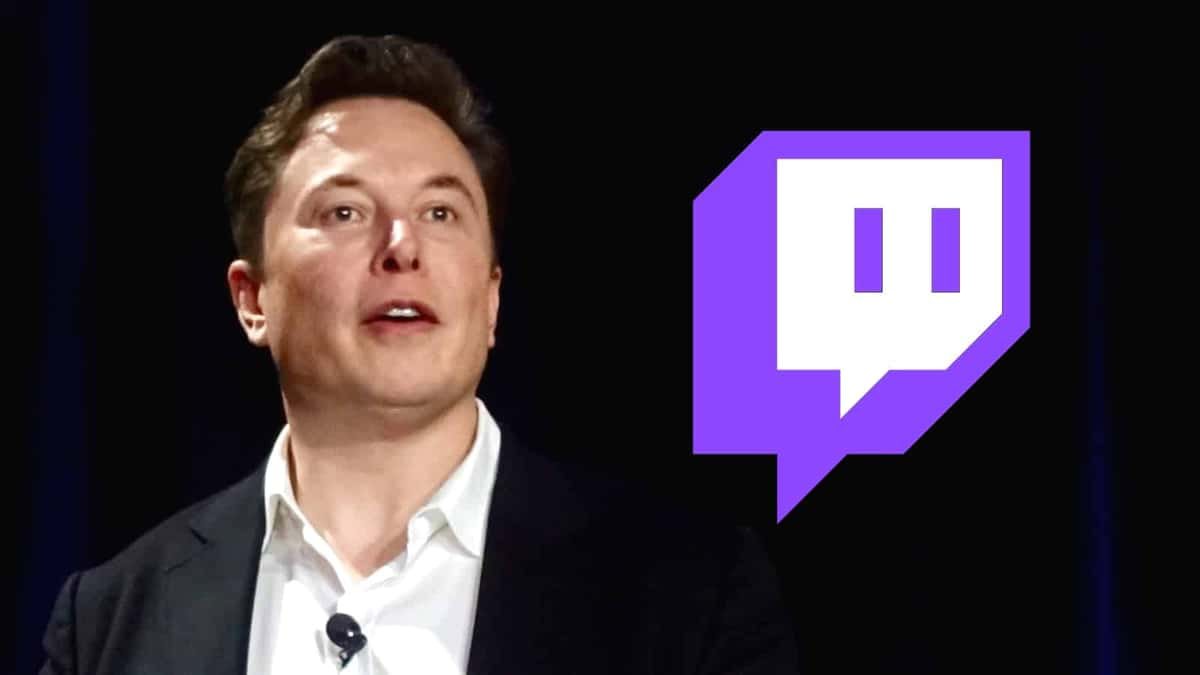 Elon Musk with Twitch logo