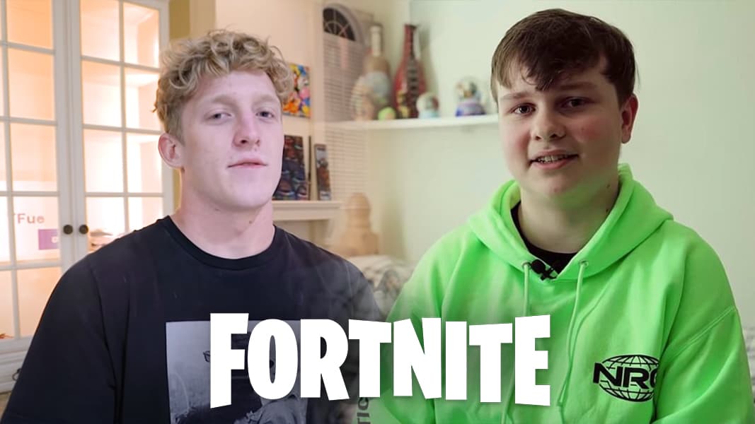 Tfue and Benjyfishy with Fortnite logo